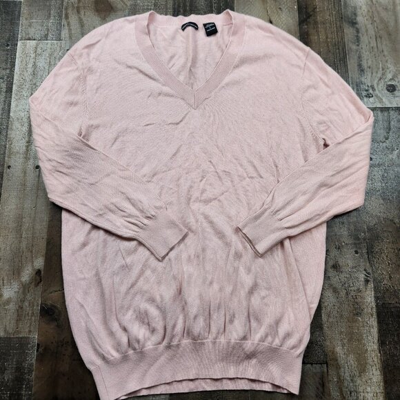 Moda International Other - Mens Moda International size L Large Silk Cashmere V-neck Long Sleeve Sweater